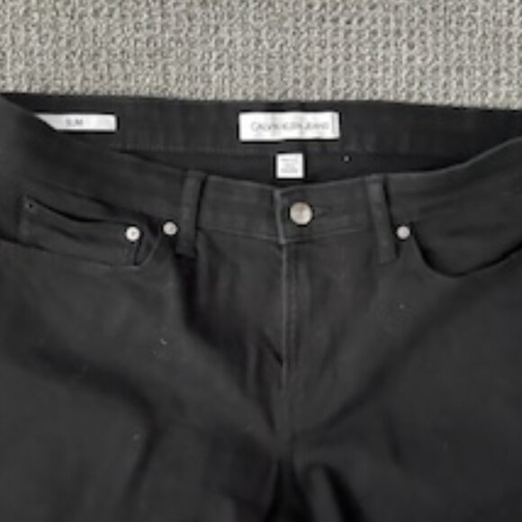Mens Calvin Klein Slim Black Jeans 32 x 32-Pair 1 - Picture 5 of 10